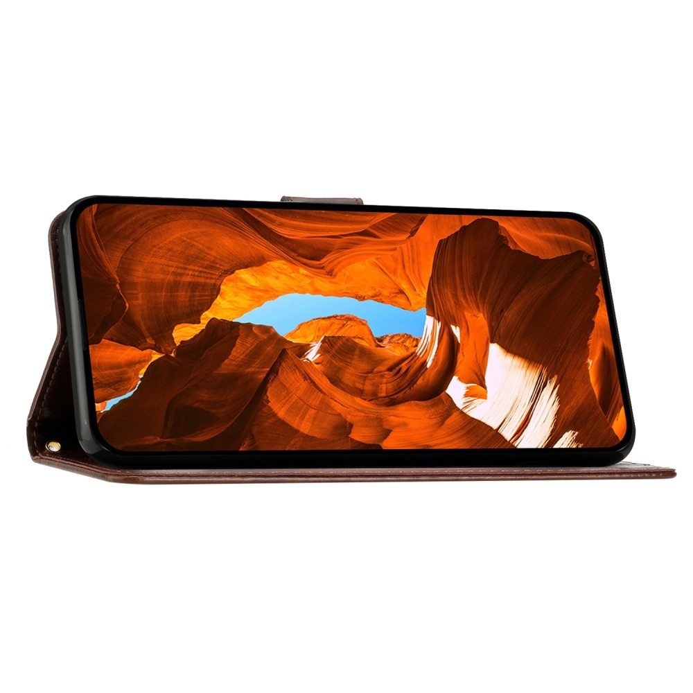 Virágok könyvtáska Honor X6b - barna