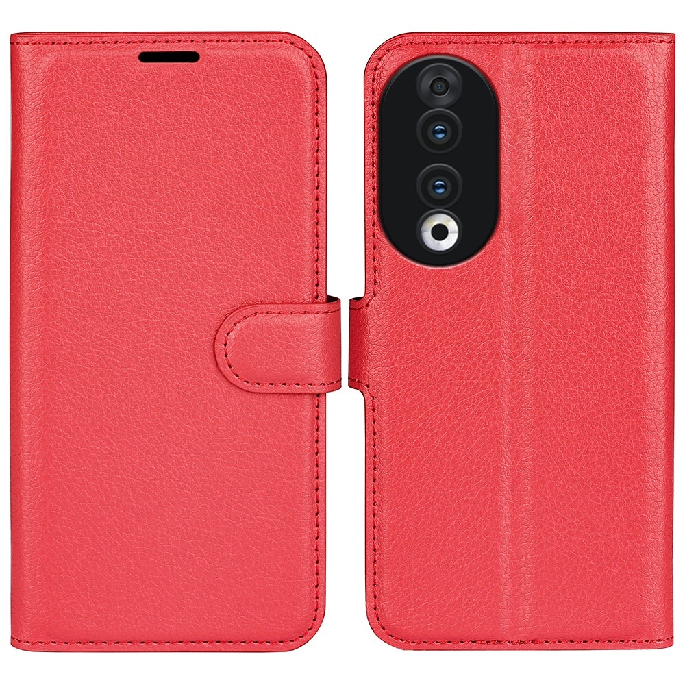 Litchi könyvtáska Honor 90-hez - piros