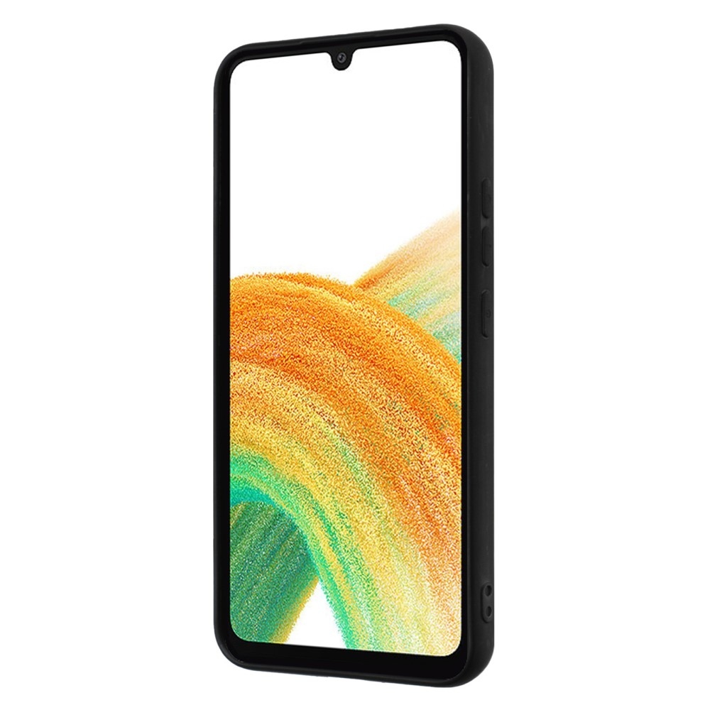 Matt zselés tok ujjgyűrűvel Samsung Galaxy M15 5G készülékhez - fekete/ezüst