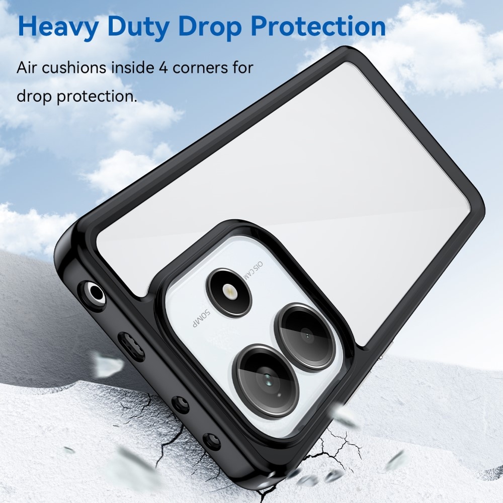 Gél tok rögzített hátlappal a Xiaomi Redmi Note 14 5G-re - fekete