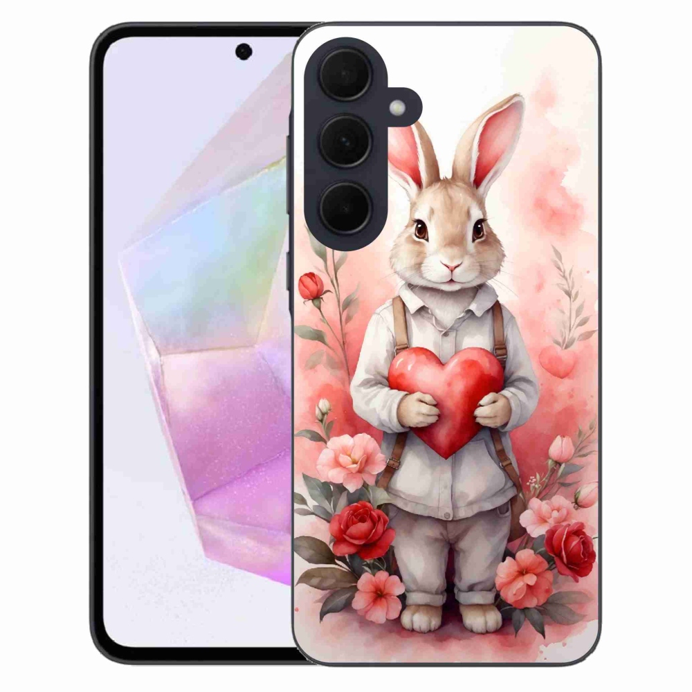 Gél borítás mmCase Samsung Galaxy A35 5G - nyúl szívvel