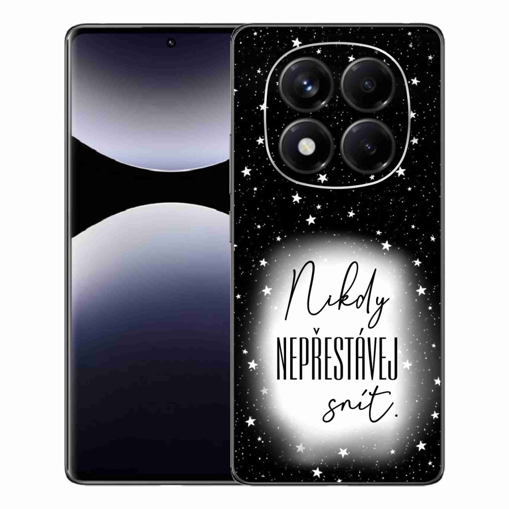 Gél borítás mmCase a Xiaomi Redmi Note 14 Pro számára - idézet 1 fehér és fekete háttérrel