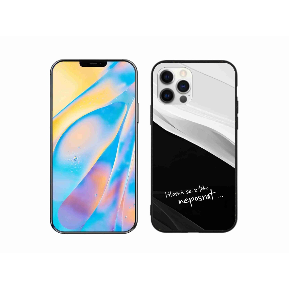 Gél borító mmCase iPhone 12 készülékhez - vicces szöveg 13 fekete-fehér háttérrel