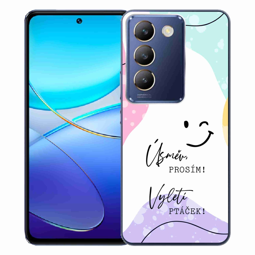 Gél borító mmCase a Vivo V40 SE 4G/5G készülékhez - vicces szöveg 4 fehér háttérrel