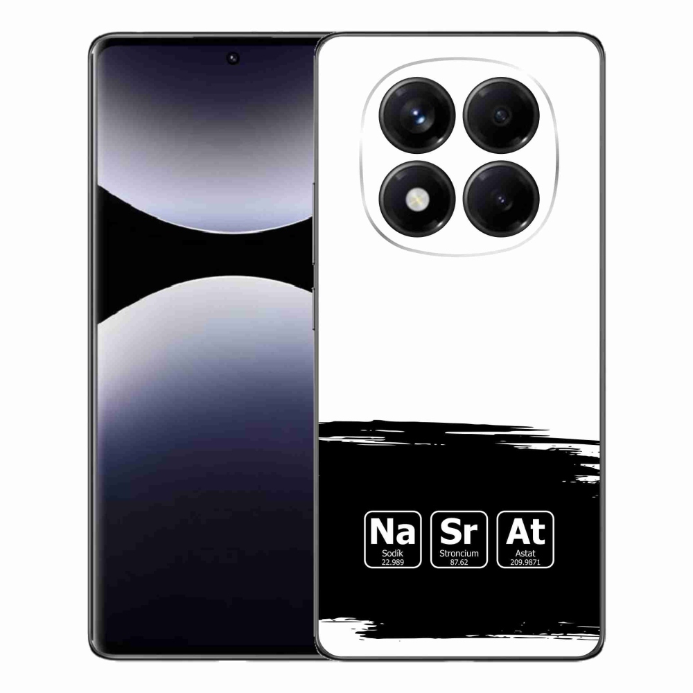 Gél borító mmCase a Xiaomi Redmi Note 14 Pro - kémiai elemek fekete és fehér háttérrel