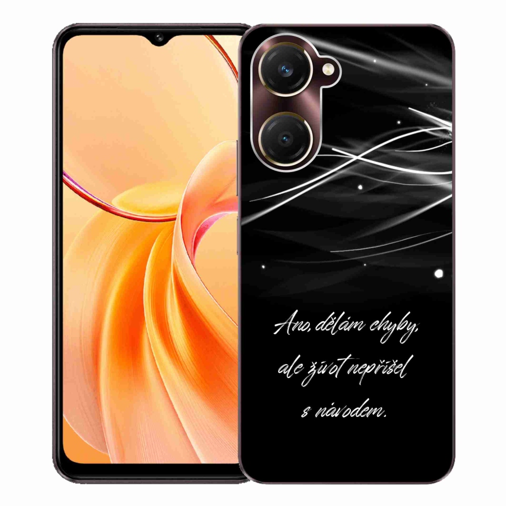 Gél borító mmCase a Vivo Y28s 5G-n - idézem fekete háttérrel