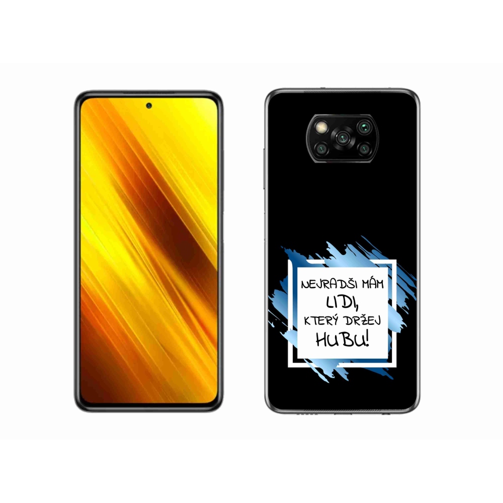 Gél borító mmCase a Xiaomi Poco X3-hoz - vicces szöveg 7 fehér és fekete háttérrel