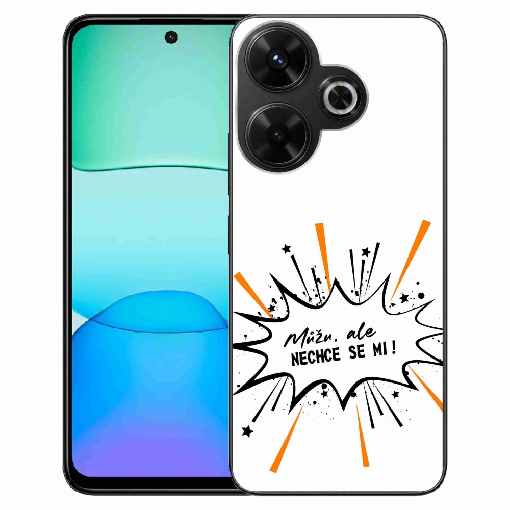 Gél borító mmCase a Xiaomi Redmi 13 4G/Poco M6 4G - vicces szöveg 11 fehér háttérrel