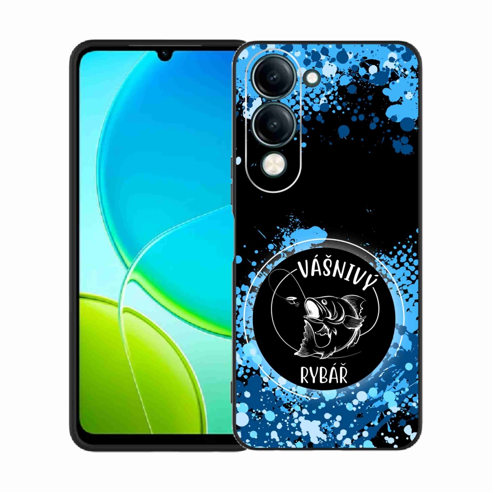 Gél borító mmCase a Vivo Y29s 5G-n - szenvedélyes halász fekete háttérrel