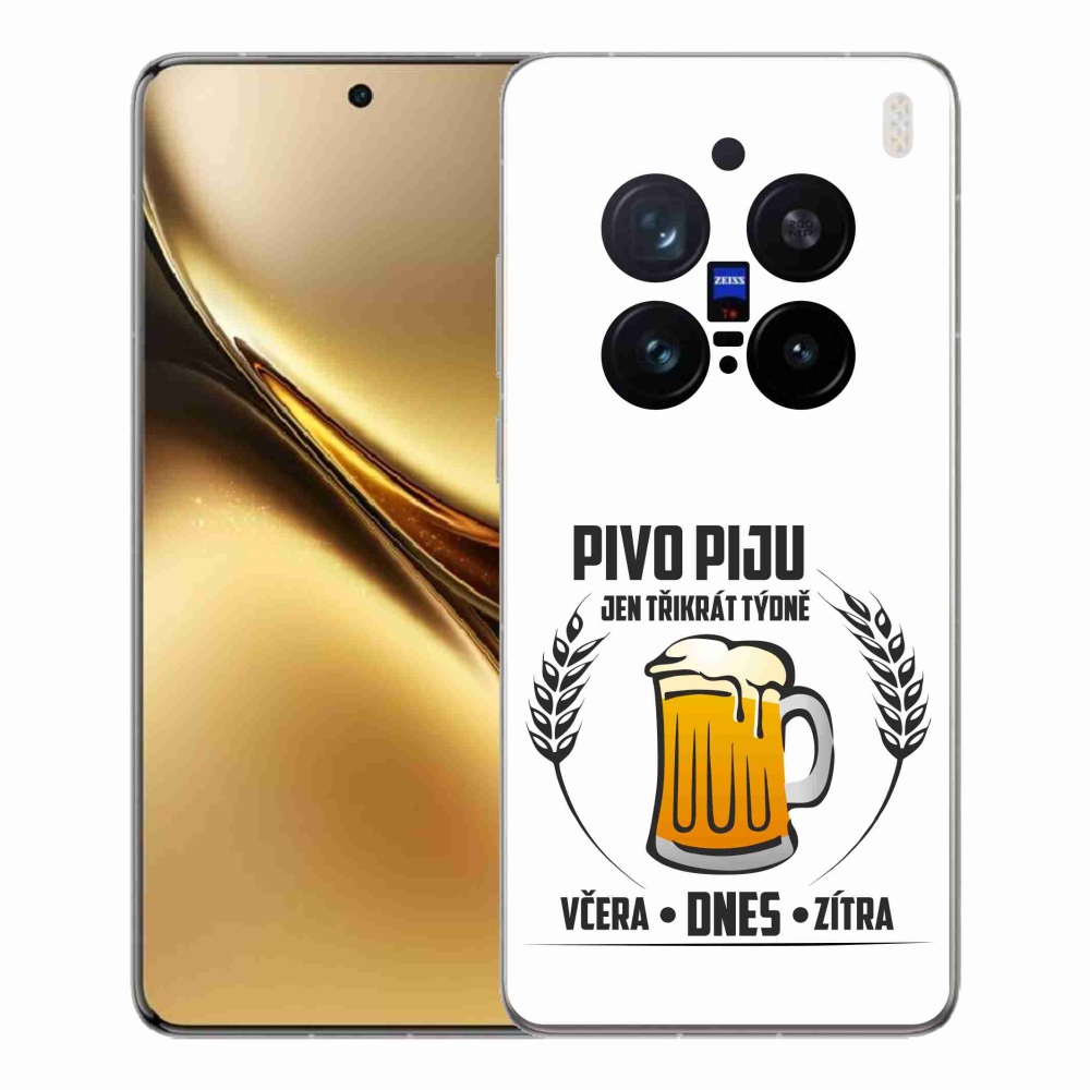 Zselés borítás mmCase a Vivo X200 Pro 5G készülékhez - sör motívum fehér háttérrel