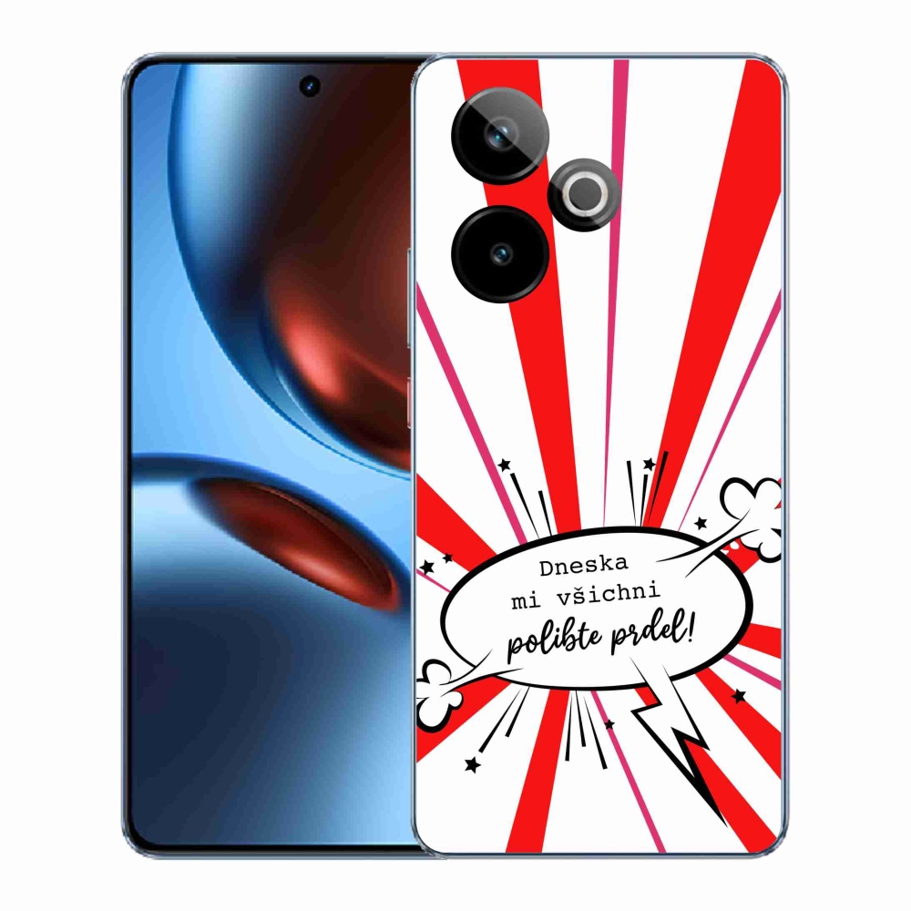 Rugalmas gél tok mmCase képzeletbeli Realme GT 7 5G/GT 7T 5G - vicces szöveg 15 fehér háttérrel