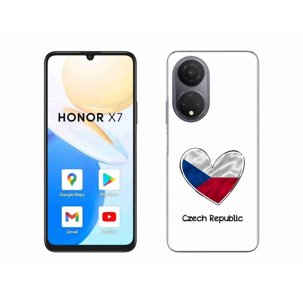 Gél borító mmCase a Honor X7-hez - szív zászló fehér háttérrel
