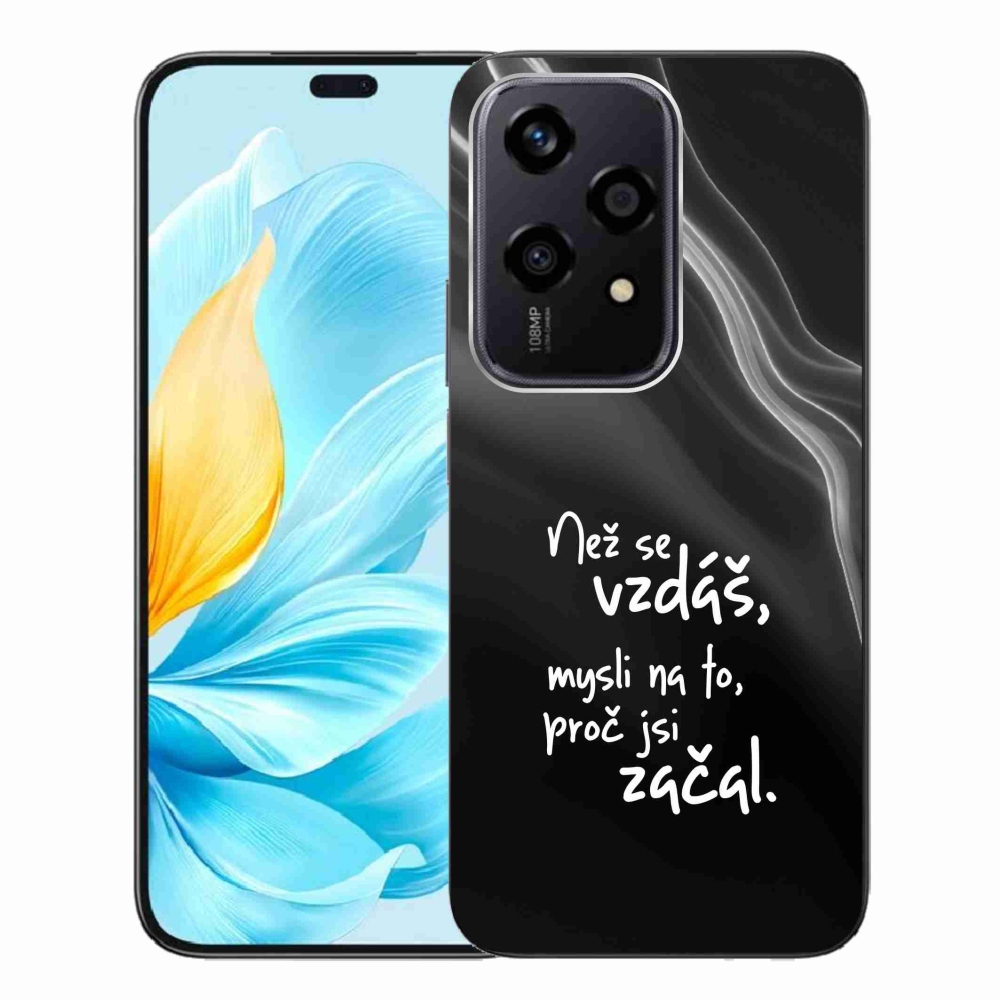 Zselés borítás mmCase a Honor 200 Lite 5G készülékhez - Idézet 2 fekete háttér