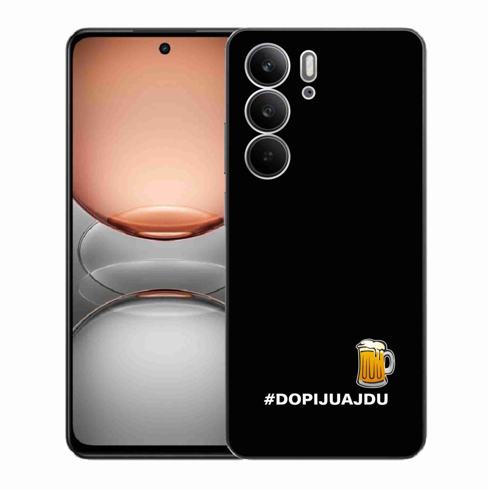 Gél borítás mmCase a Realme C75 készülékhez - sör motívum 1 fekete háttér