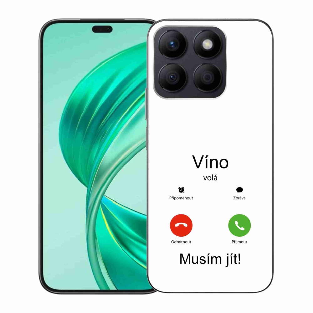 Gél borító mmCase a Honor X8b készülékhez - bor hívja fehér háttérrel