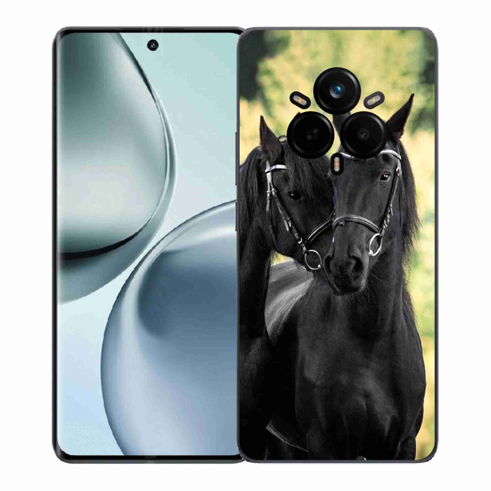 Zselés borítás mmCase a Realme 14 Pro+ 5G számára - két fekete ló