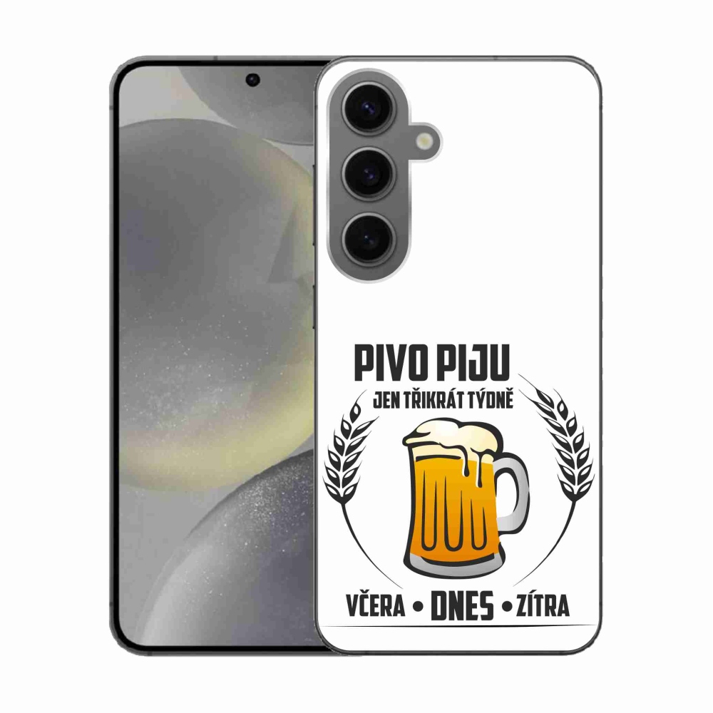 Gél borítás mmCase Samsung Galaxy S24 készülékhez - sör motívum fehér háttérrel