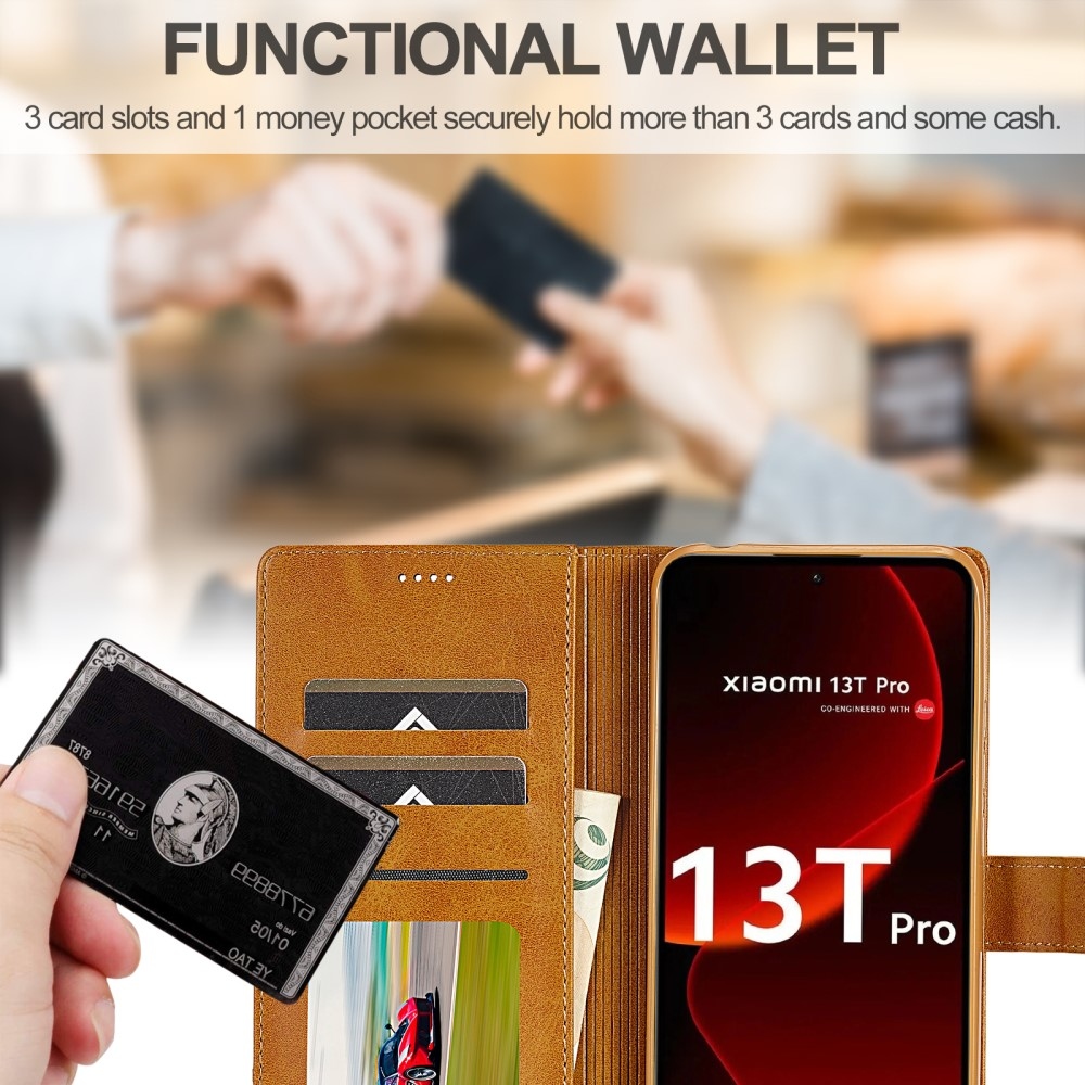 IMEEKE könyvtáska Xiaomi 13T/13T Pro - sárga