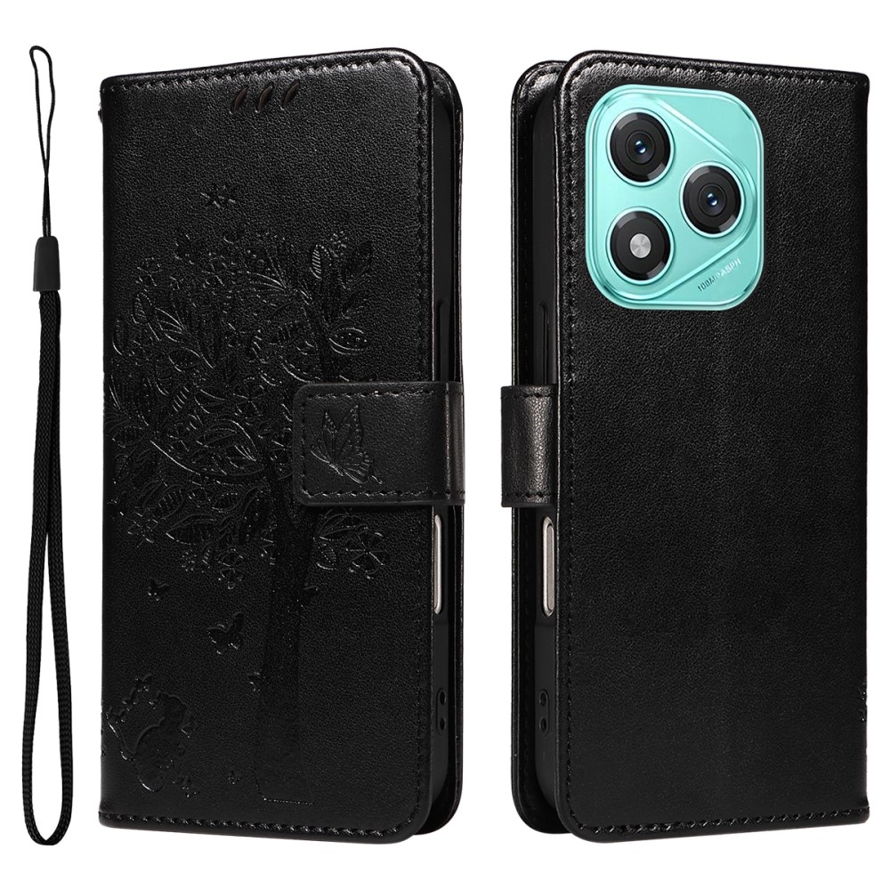 Fák könyvtáska Honor 400 Lite-hoz - fekete