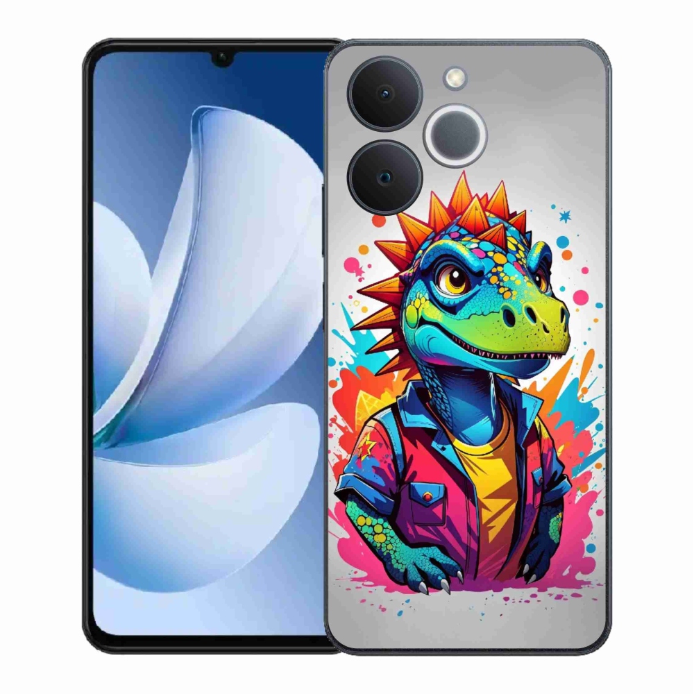 Zselés borítás mmCase a Realme Note 70T készülékhez - színes dinoszaurusz