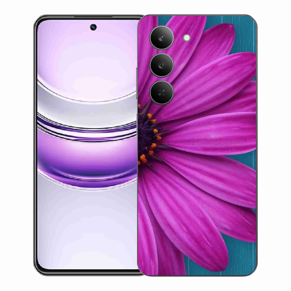 Zselés borítás mmCase a Realme 14x 5G készülékhez - lila margaréta