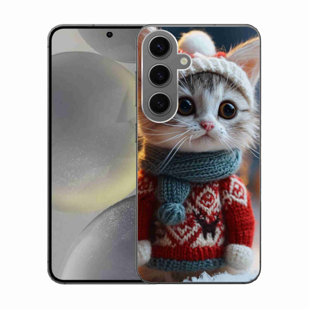 Gél borítás mmCase Samsung Galaxy S24 készülékhez - cica pulóverben