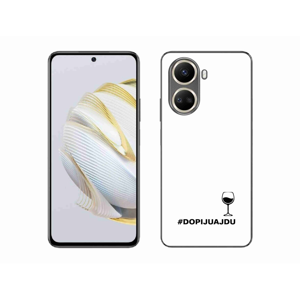 Gél borítás mmCase a Huawei Nova 10 SE-hez - bor motívum fehér háttérrel