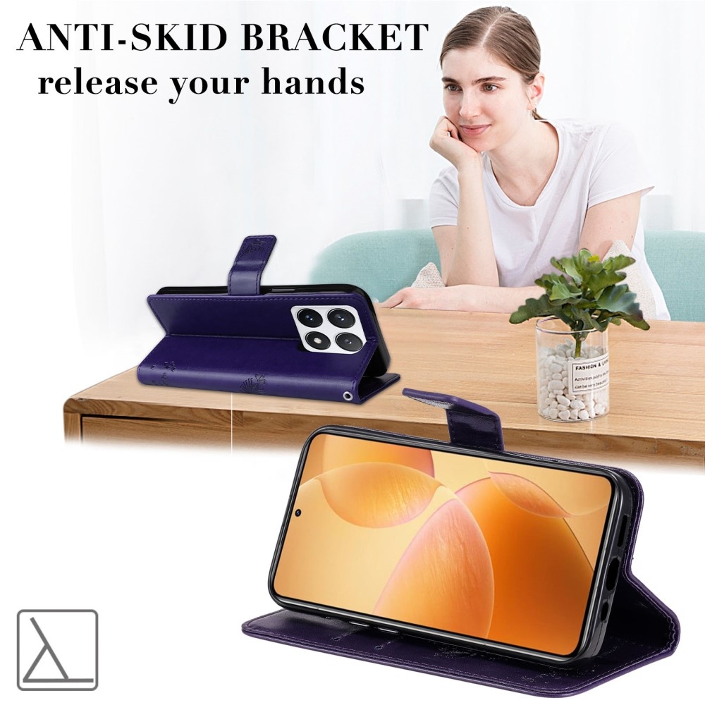 Fák könyve tok Xiaomi 14T Pro - sötétlila