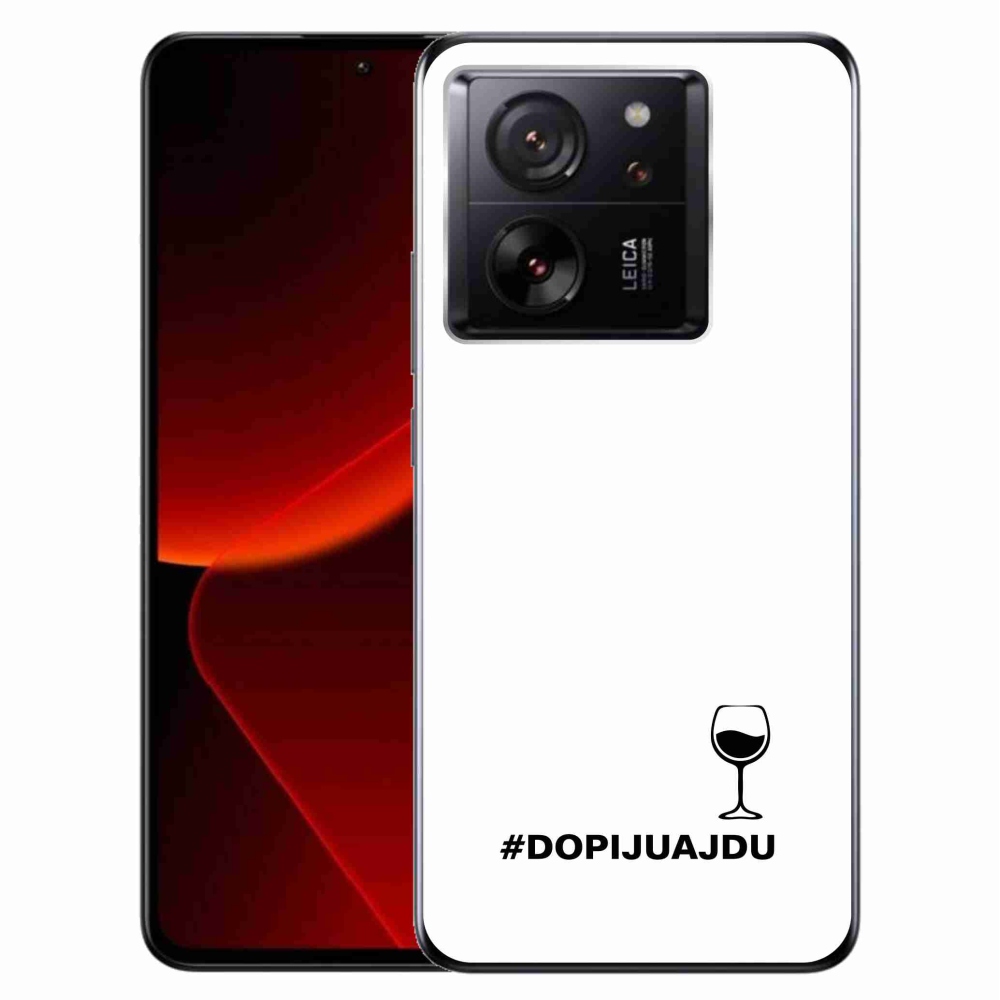 Gél borítás mmCase a Xiaomi 13T/13T Pro készülékhez - bor motívum fehér háttérrel