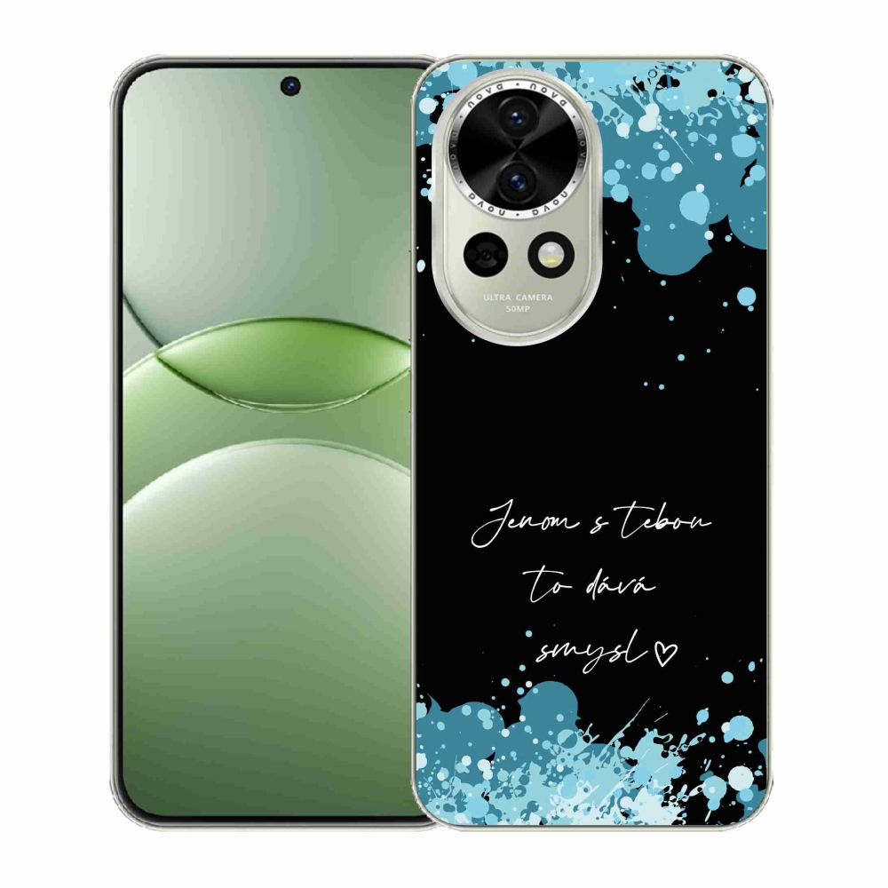 Gél borító mmCase a Huawei Nova 13 5G-n - szöveg szerelemben fekete háttérrel
