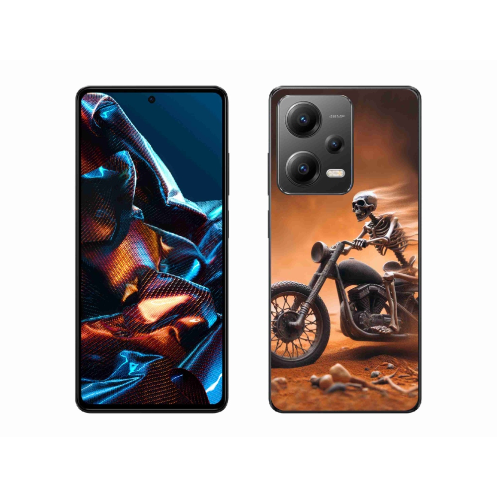 Gél borítás mmCase a Xiaomi Redmi Note 12 Pro 5G számára - csontváz egy motorkerékpáron