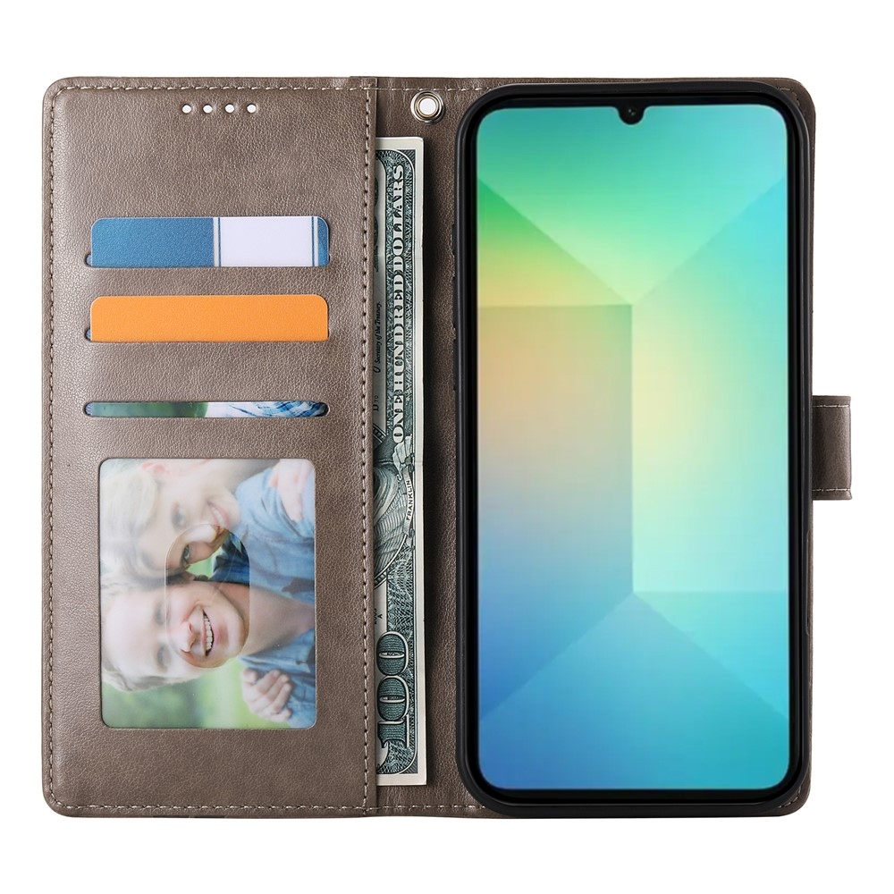 Virágos könyv tok Samsung Galaxy A07 4G készülékhez - szürke