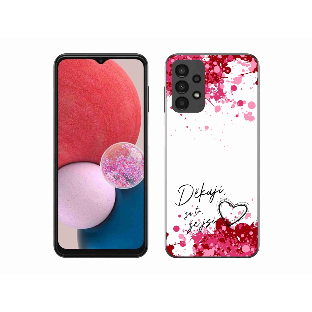 Gél borító mmCase Samsung Galaxy A13 4G - szerelmes szöveg 2 fehér háttér