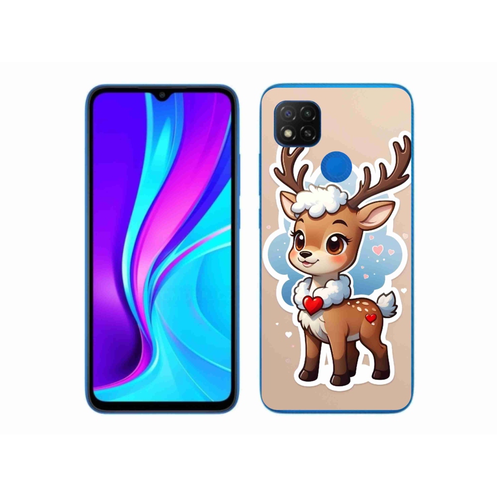 Gél borító mmCase a Xiaomi Redmi 9C-hez - rajzfilm rénszarvas