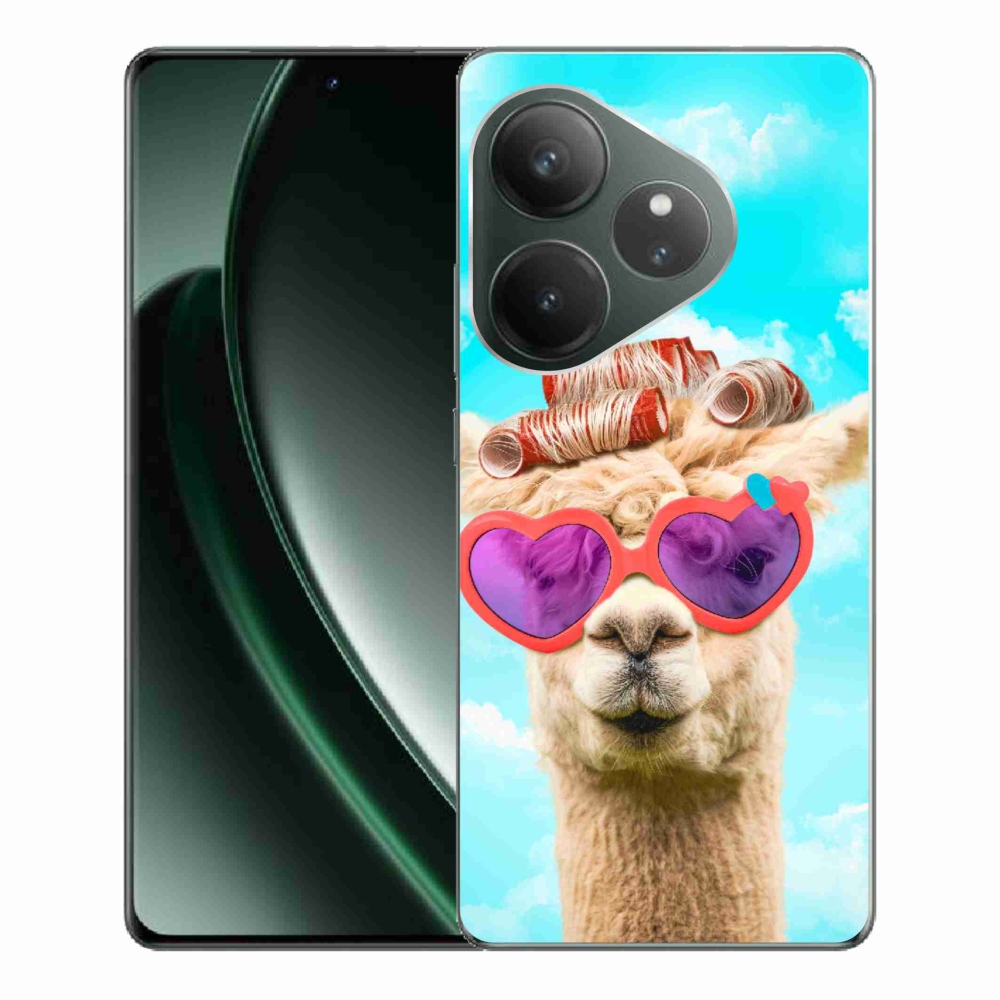 Zselés borítás mmCase a Realme GT 6 5G/GT 6T 5G számára - láma szemüveggel