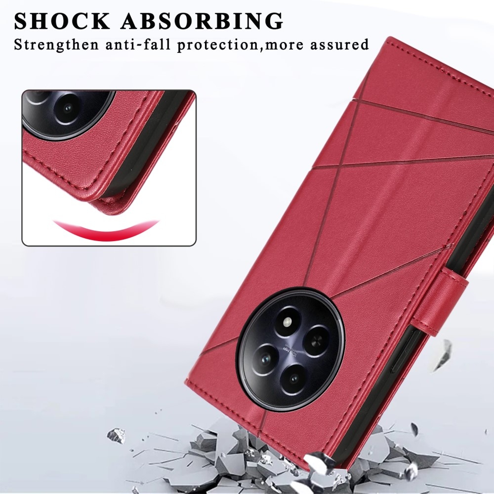 Line könyvtáska a Realme 12 5G/12x 5G készülékhez - piros színű