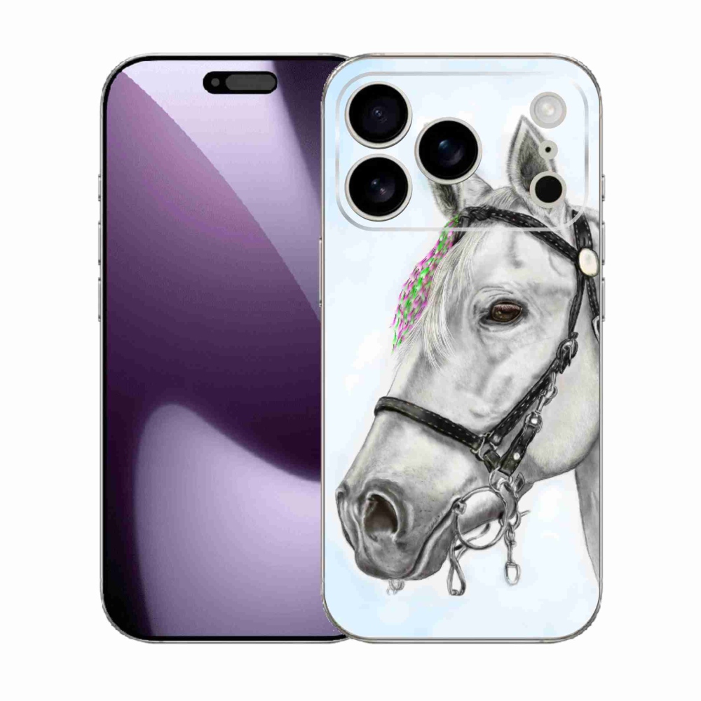Zselés borítás mmCase iPhone 17 Pro készülékhez - fehér ló 1