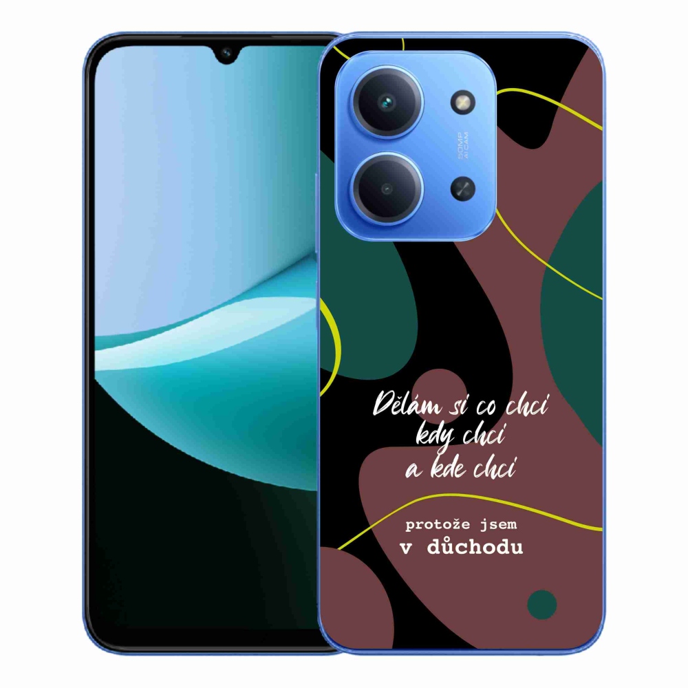 Gél borító mmCase a Xiaomi Redmi 15C 4G/5G (173mm) - vicces szöveg 10 fekete háttérrel