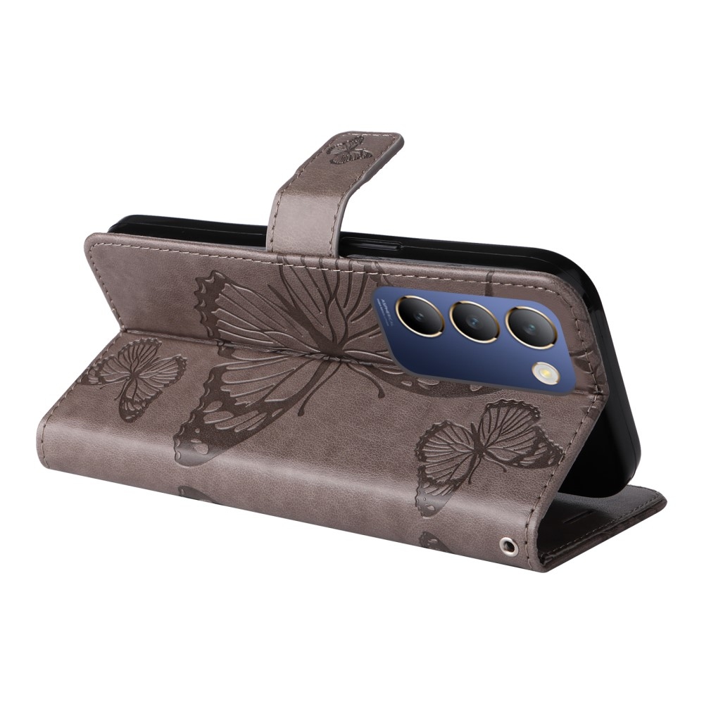 Nagy pillangó könyv tok a Vivo V40 SE 4G/5G-hez - szürke