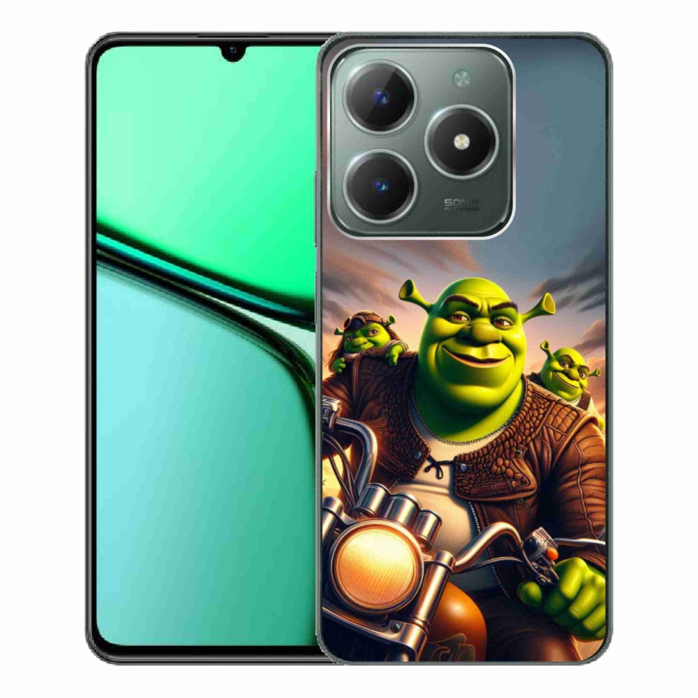 Gél borítás mmCase a Realme C61 készülékhez - Shrek a motorkerékpáron
