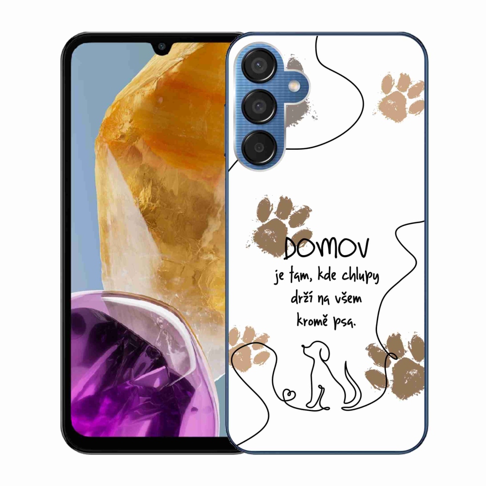 Gél borító mmCase Samsung Galaxy M15 5G - kutya motívum fehér háttérrel
