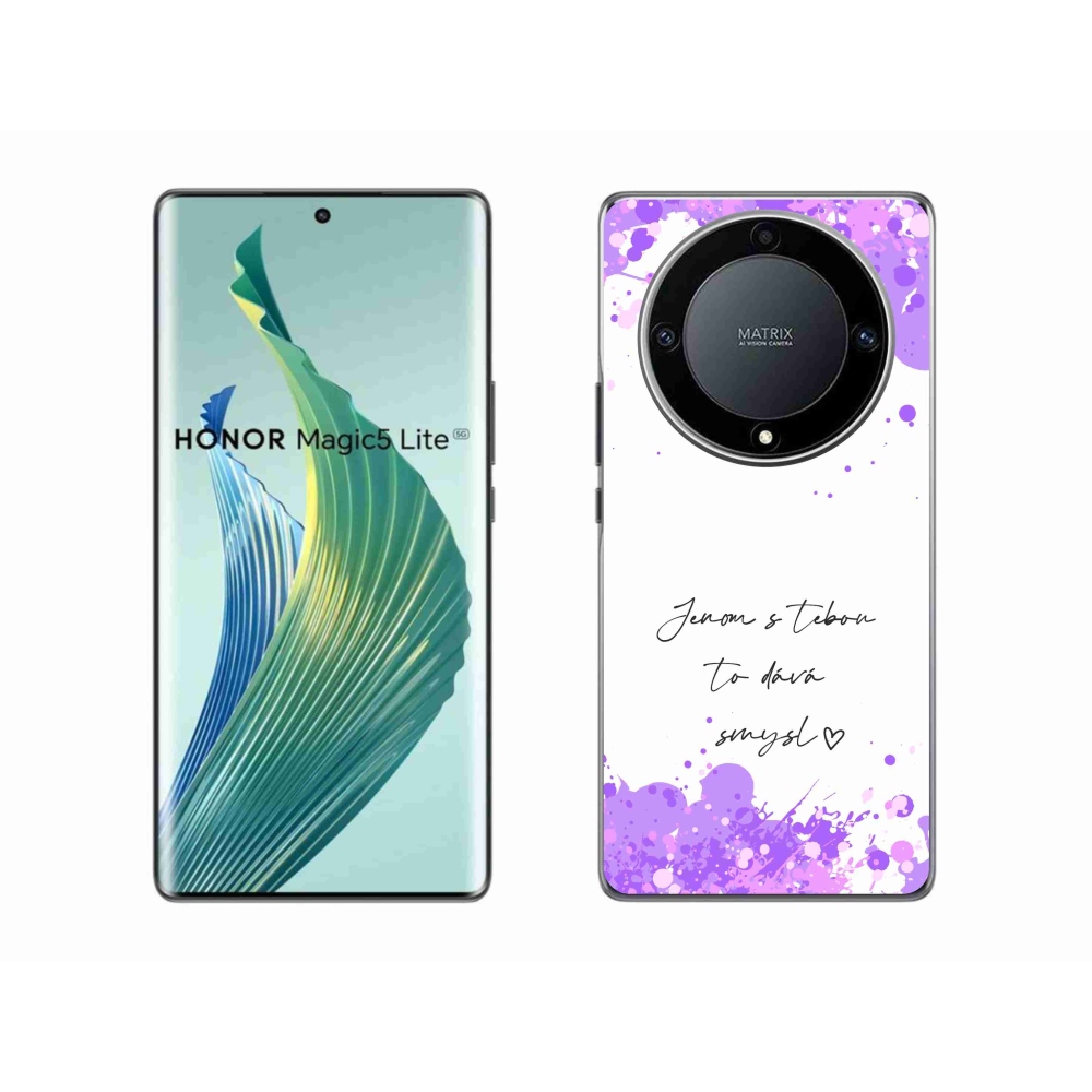 Gél borító mmCase a Honor Magic 5 Lite 5G számára - szerelmes szöveg fehér háttérrel