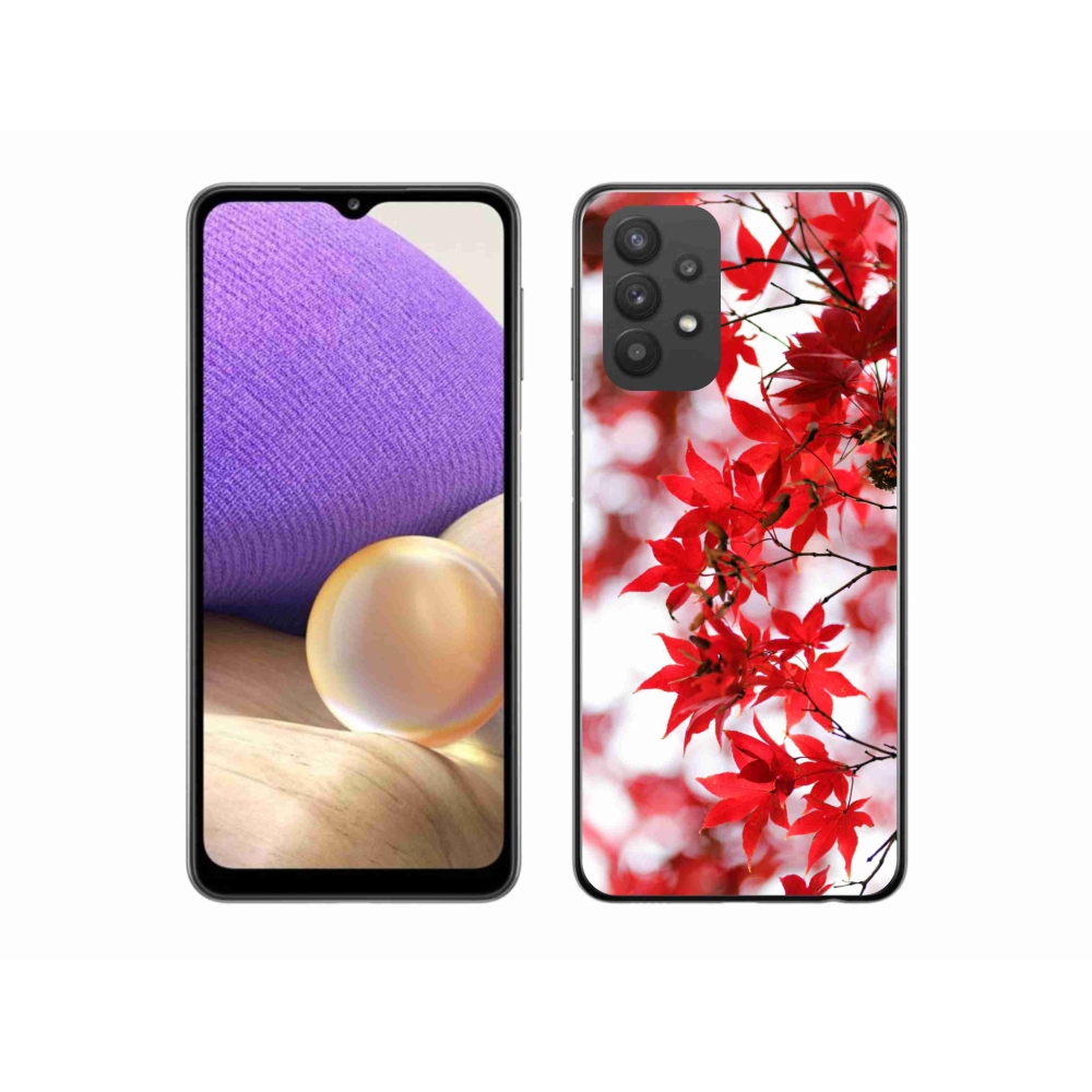 Zselés borítás mmCase Samsung Galaxy A32 5G - piros levelek