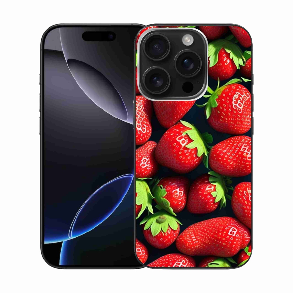 Zselés borítás mmCase iPhone 16 Pro készülékhez - eper