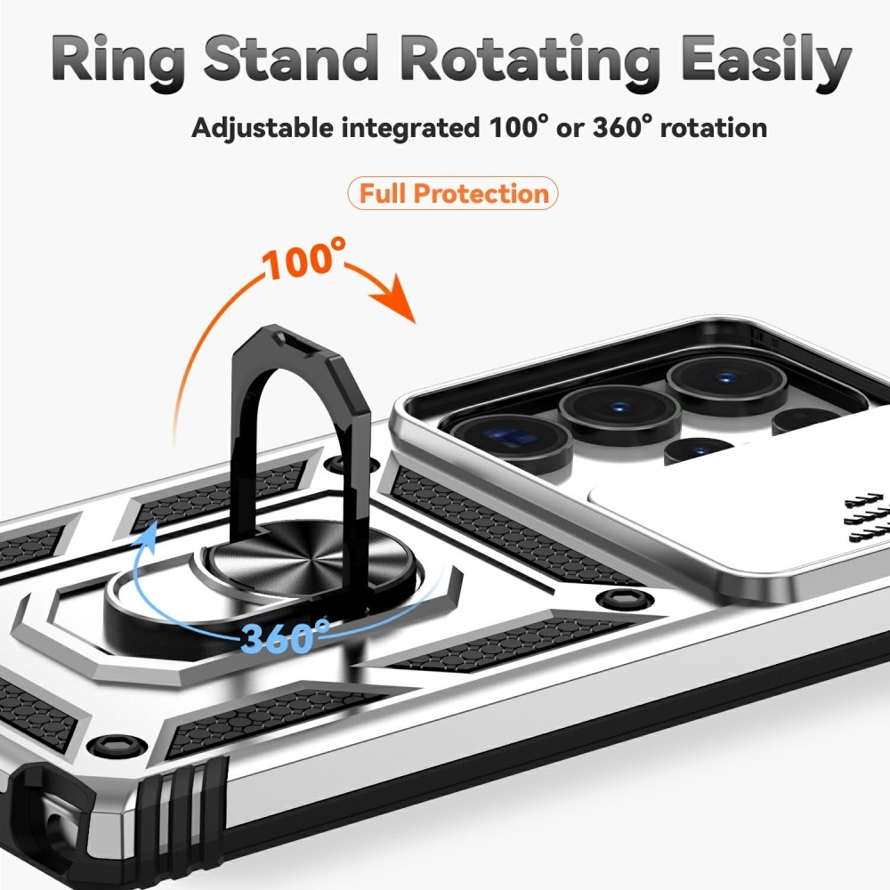 Gyűrűálló borítás Samsung Galaxy S25 Ultra készülékhez - ezüst