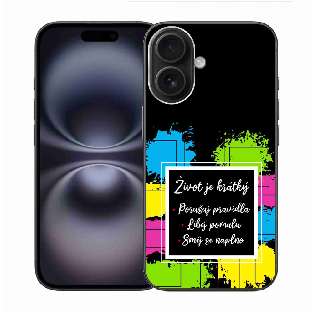 Gél borítás mmCase iPhone 16-hoz - idézem 5 fekete háttér