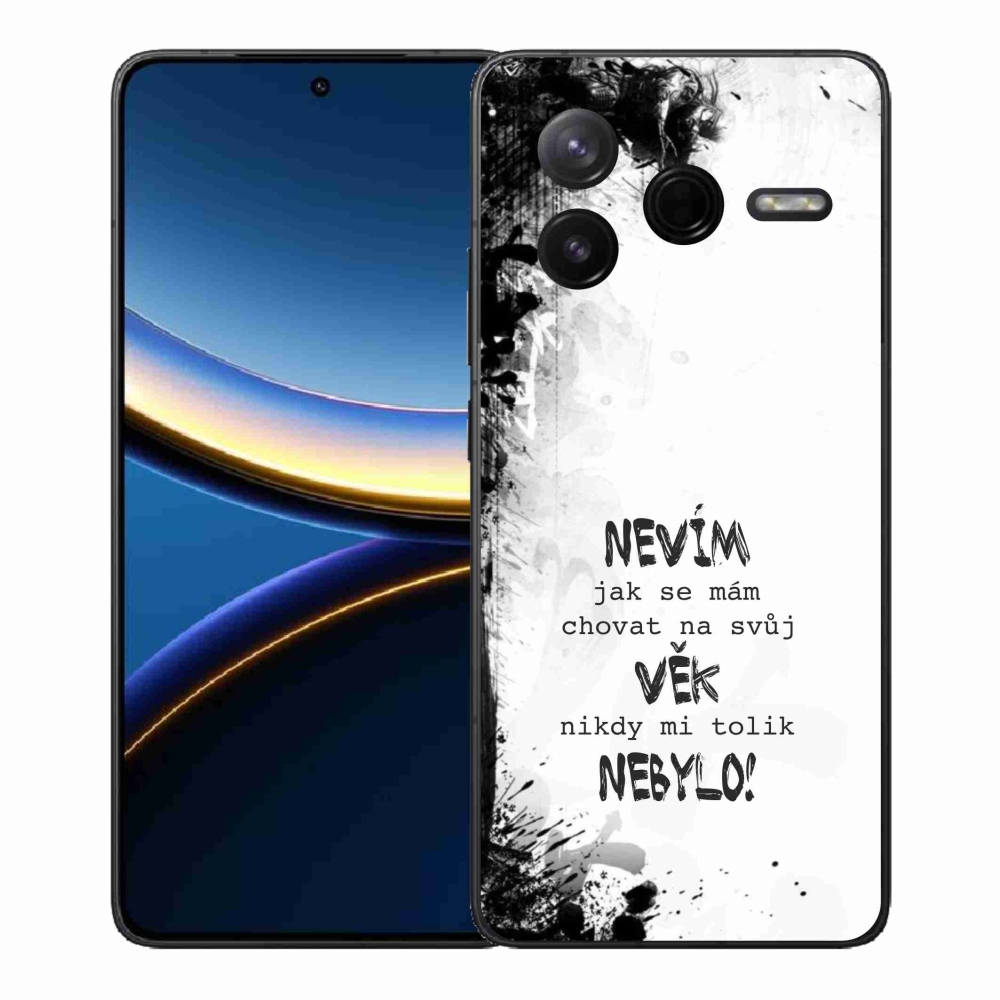 Gél borító mmCase a Xiaomi Poco F7 Pro számára - vicces szöveg 14 fehér háttér