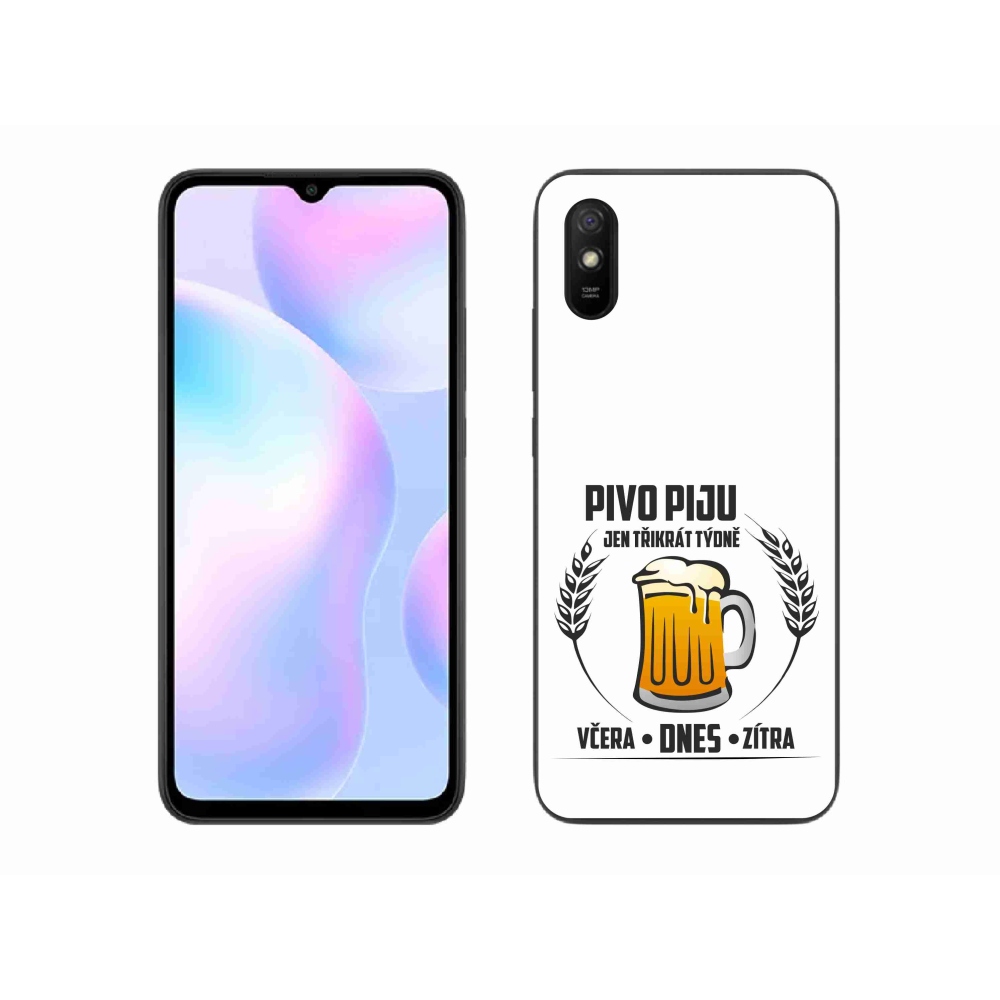 Gél borítás mmCase a Xiaomi Redmi 9A számára - sör motívum fehér háttérrel