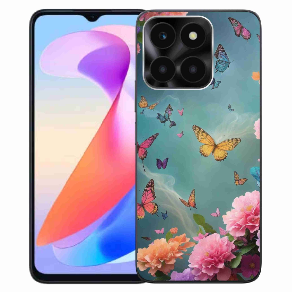 Gél borító mmCase a Honor X6a készülékhez - színes virágok és pillangók