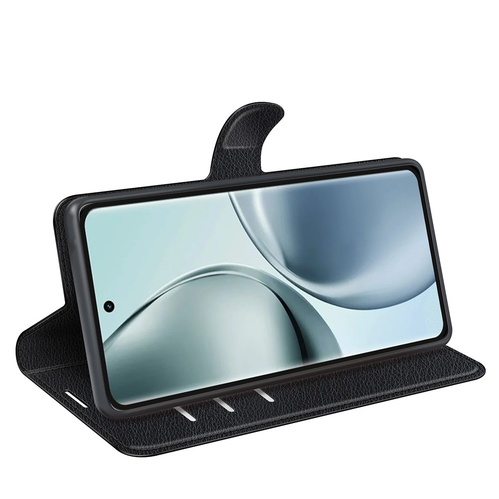 Litchi könyvtáska a Realme 14 Pro 5G készülékhez - fekete